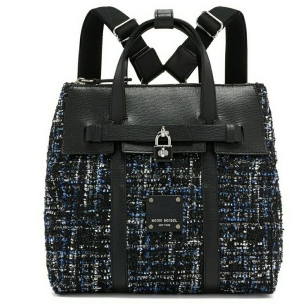 RARE Henri Bendel Large Jetsetter Backpack - Tweed